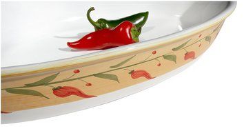 Caleca Chili Peppers Large Oval Baking Dish N2