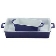 Durable Stoneware Construction, OmniWare Cobalt Blue Baking Dishes (Set of 2)