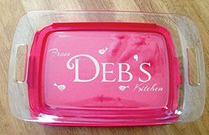 Personalized Pyrex Dish 7x11 Kitchen Gift Wedding Anniversary W/lid Birds