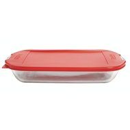 Anchor Hocking 91819 TrueFit Cake Dish with Cherry Lid, 8", Clear