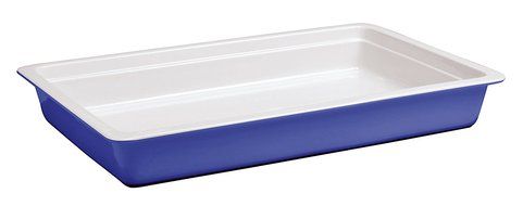 World Cuisine 44342B06 Porcelain Induction Hotel Pan, Large, Blue