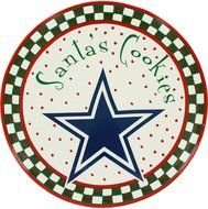 Dallas Cowboys Santa Cookie Plate