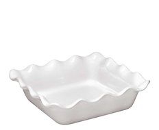 Emile Henry Urban Square Baking Dish - Ruffled - White