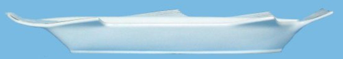 Stoneware Trout White Extra Large Casserole - 24"Lx8.5"Wx3"H N2