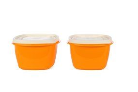 Cutting Edge Snap Tight Food Storage, 1500 &amp; 2000ml, Set of 4, Candy Orange N2