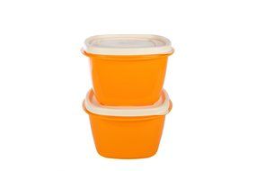 Cutting Edge Snap Tight Food Storage, 1500 &amp; 2000ml, Set of 4, Candy Orange N3