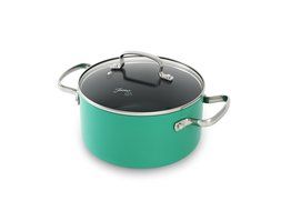 Fiesta 3 Quart Aluminum Non-Stick Ceramic Covered Casserole, Turquoise