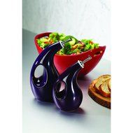 Rachael Ray Stoneware 15" Salad Serving Bowl, Red N2