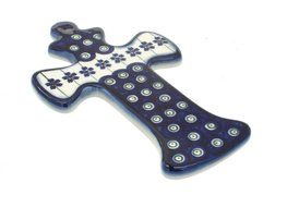 Polish Pottery Flowering Peacock Cross