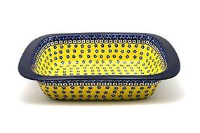 Polish Pottery Baker - Deep Dish with Grip Lip - Sunburst