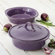 Rachael Ray Cucina Stoneware 3-Piece Round Casserole &amp; Lid Set, Agave Blue N16