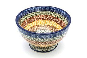 Polish Pottery Bowl - Pedestal - Small - Autumn