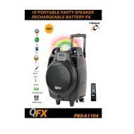 QFX PBX-61104 Rechargeable Speaker w/Bluetooth/USB/SD IN/Recording/Lights/Remote N2