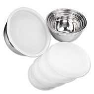 Stainless Steel Mixing Bowls Set of 5,with Plastic Lids-JUNING N4