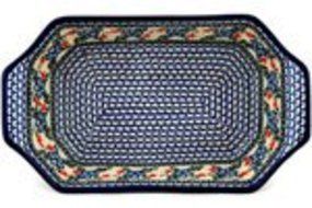 Polmedia Polish Pottery 14-inch Stoneware Rectangular Baker with Handles H7609B Hand Painted from Ceramika Artystyczna... N2