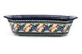Polmedia Polish Pottery 14-inch Stoneware Rectangular Baker with Handles H7609B Hand Painted from Ceramika Artystyczna... N3