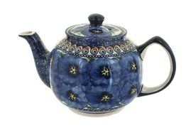 Polish Pottery Blue Art Medium Teapot