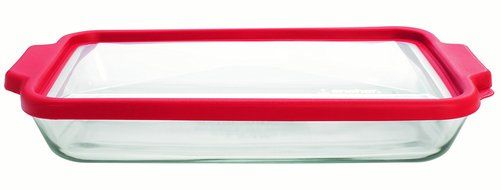 Anchor Hocking 91815TFC True Fit Baking Dish with Lid, Red