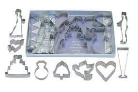 R &amp; M International Best Selling 9 Piece Set of Wedding Themed Cookie Cutters. Great for Engagement, Bridal Showers...