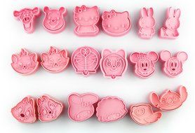 Plastic Cute Cartoon Cookies Stamp Cutters Shapes Fondant Sugarcraft Biscuit Molds for Baby Shower Party Kitchen...