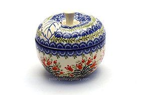 Polish Pottery Apple Baker - Large - Crimson Bells