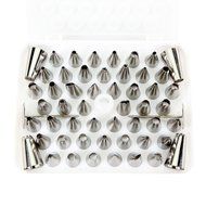 Cworlds 52-Piece Stainless Steel Cake Master Decorating Tip Set / Pastry Tubes with Storage Box birthday cake... N4