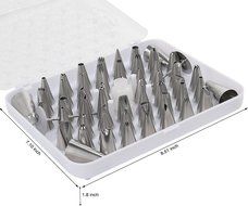 Cworlds 52-Piece Stainless Steel Cake Master Decorating Tip Set / Pastry Tubes with Storage Box birthday cake... N6