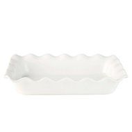 Emile Henry 10 by 14-Inch Ruffled Rectangular Baker, Blanc