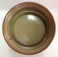 Handmade pottery brie baker with recipe. N3