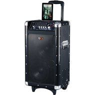 QFX WORLDWIDE VOLTAGE BLUETOOTH Wireless Rechargeable PA Speaker System with FM Radio and 2 Microphone &amp; Guitar...