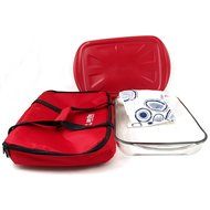 Anchor Hocking Essentials Red 4 Piece Bake 'N Take Set N3