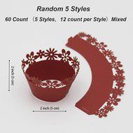 Sophiebella 60-count Green-Cupcake-Wrappers Decorating Supplies for Paper-Baking-Cups for Wedding Holiday - 5... N20
