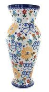 Polish Pottery Butterfly Tall Vase