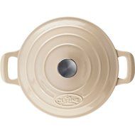 La Cuisine PRO 2.2 Qt Enameled Cast Iron Round Covered Dutch Oven, Cream N2