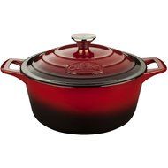 La Cuisine PRO 2.2 Qt Enameled Cast Iron Round Covered Dutch Oven, Cream N3
