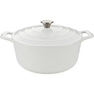 La Cuisine PRO 2.2 Qt Enameled Cast Iron Round Covered Dutch Oven, Cream N4