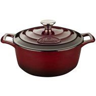 La Cuisine PRO 2.2 Qt Enameled Cast Iron Round Covered Dutch Oven, Cream N5