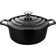 La Cuisine PRO 2.2 Qt Enameled Cast Iron Round Covered Dutch Oven, Cream N7