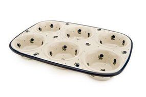 Polish Pottery Blueberry Muffin Pan