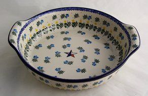 Polish Pottery Texas Round Baker
