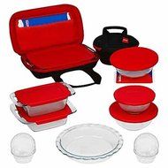 Pyrex 21 Piece Bake, Prep, Store and Transport Bakeware Set with Easy Snap Lids and Easy Grab Handles for Mess...