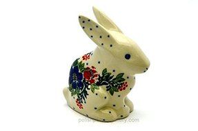 Polish Pottery Rabbit Figurine - Garden Party