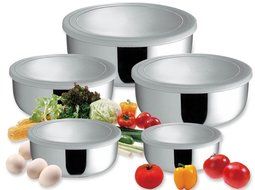 BC Classics 5-Piece Stainless Steel Mixing Bowl Set with Lids