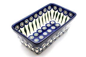 Polish Pottery Baker - Loaf Dish - Peacock