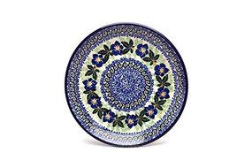 Polish Pottery Plate - Salad/Dessert (7 3/4") - Blue Pansy