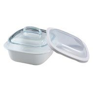 Corelle Bake, Serve, Store 1.5-qt Square Bakeware Dish w/ Glass &amp; Plastic Covers