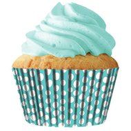 Turquoise Dots Standard Cupcake Baking Cup Liners, 32 Count by Cupcake Creations