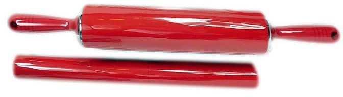 SilPin Rolling Pin and Baking Mat Set Red 21 Inch Ball Bearing