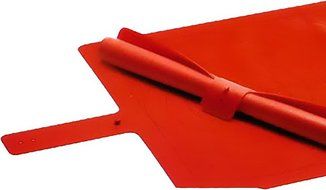 SilPin Rolling Pin and Baking Mat Set Red 21 Inch Ball Bearing N2