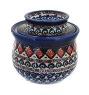 Polish Pottery Blue Horizon French Butter Dish